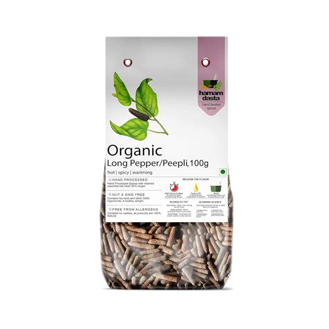 HamamDasta Dried Whole Organic Long Pepper Thippili Pipali, 100g by ...