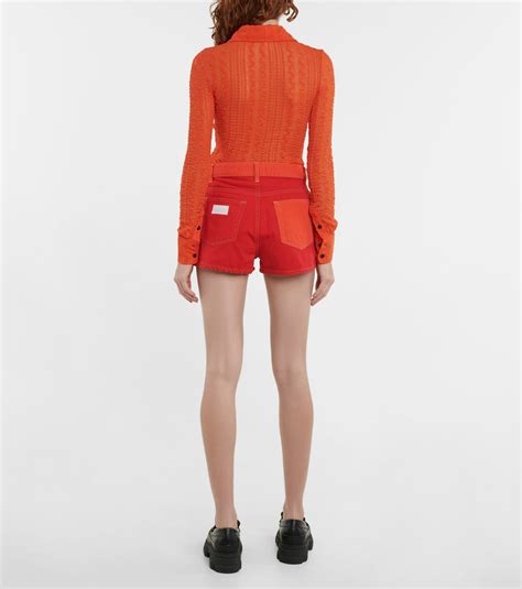 Ganni - High-rise denim shorts GANNI