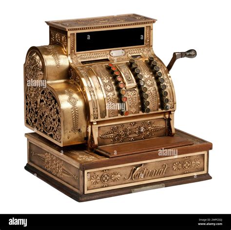 Vintage cash register with clipping path Stock Photo - Alamy