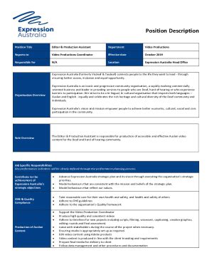 Fillable Online Editor Job Description Sample Template Fax Email Print ...
