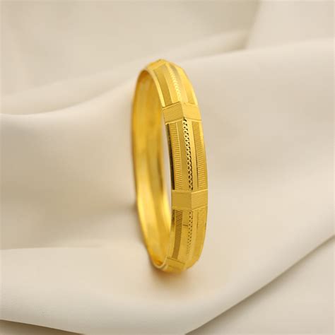 24Kt Gold Plated Golden Kada for Men – 33gm – Handa Bangles