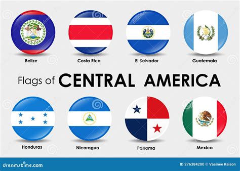 Flag Icons Countries of Central America. Stock Vector - Illustration of ...