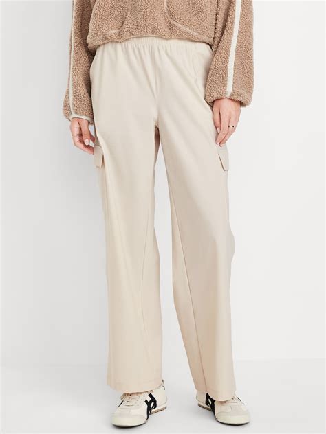 High-Waisted SleekTech Wide-Leg Cargo Pants | Old Navy