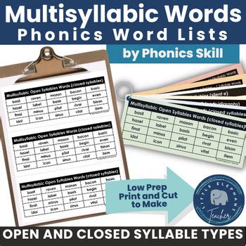 Open Closed Syllables Word Lists 的图像结果