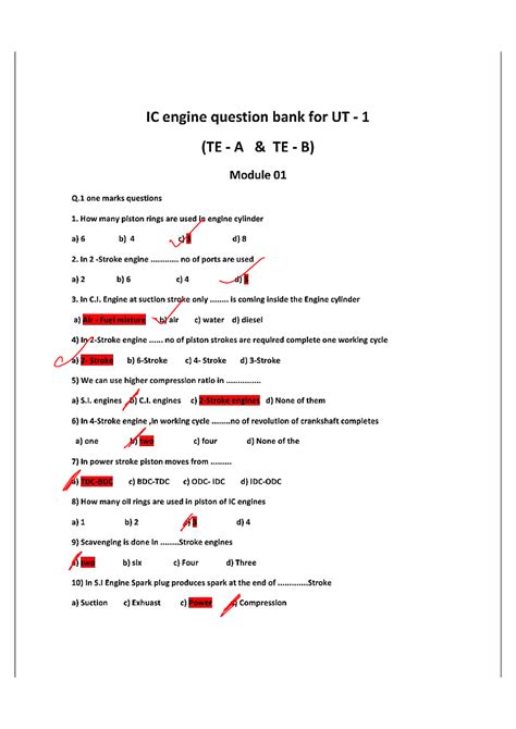 ICE - Notes - Internal Combustion Engines - Studocu