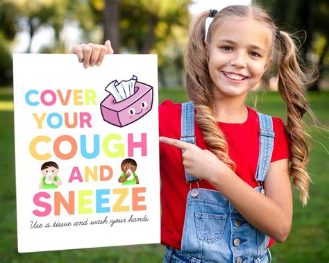 Printable Cover Your Mouth When You Cough or Sneeze Sign PDF - Etsy | School nurse posters ...