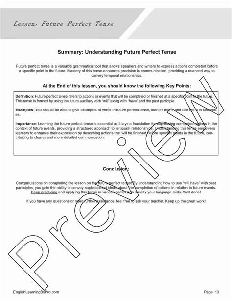 Future Perfect Lesson Plan 的图像结果