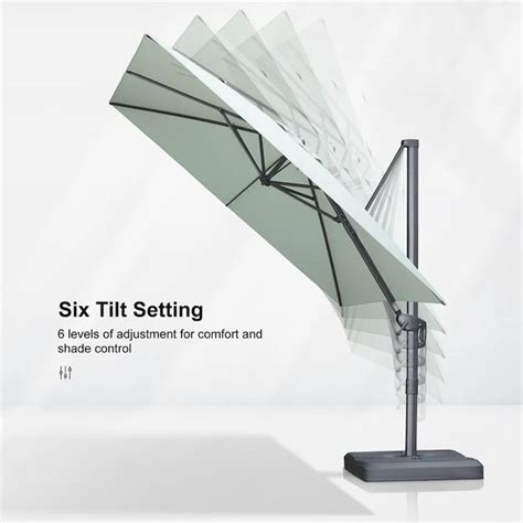 PURPLE LEAF 10-ft Aluminum Green Crank Cantilever Patio Umbrella ...