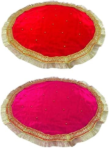 Shoppersduniya Yellow Velvet Designer Aasan Pooja Cloth Mat Mandir ...