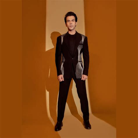 Black Tuxedo Set Celebrity Rajkummar Rao Outfit – Aditya Sachdeva Men