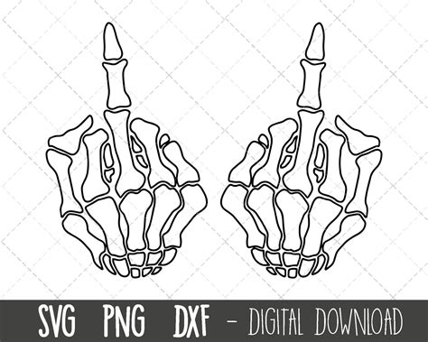 Skeleton Middle Fingers SVG, Skeleton Png, Skeleton Clipart, Halloween ...