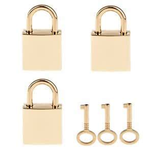 3 Pack Mini Metal Tiny Luggage/Suitcase Craft Box Locks Padlock /w Keys ...