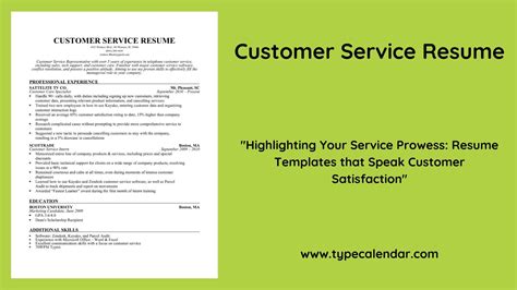 Free Printable Customer Service Resume Templates [PDF, Word] Examples