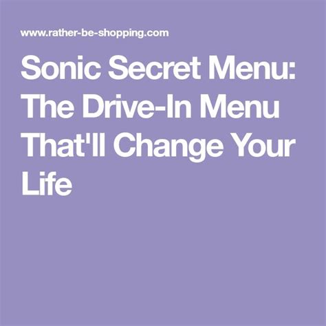 Image result for Sonic Drive-In Secret Menu