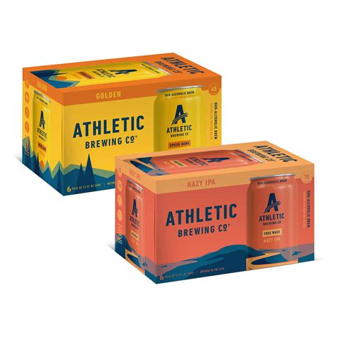 Athletic Brewing Company Non-Alcoholic Upside Dawn Golden and Free Wave ...