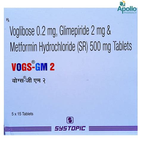Vogs-GM 2 Tablet 15's Price, Uses, Side Effects, Composition - Apollo ...