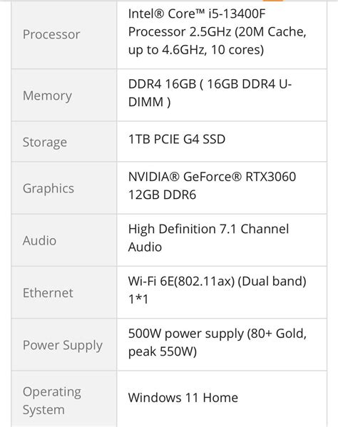 Image result for Computer Specs Comparison