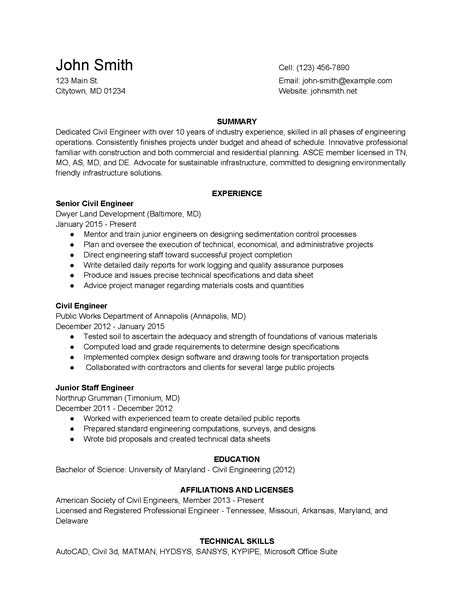 Sample Resume for a Civil Engineer | How to Get an Interview Faster