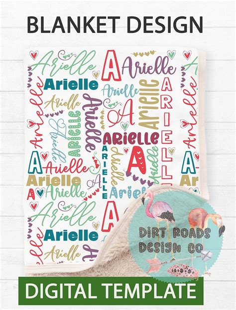 Baby Blanket Template, Sublimation Blanket Design, Customizable Name ...