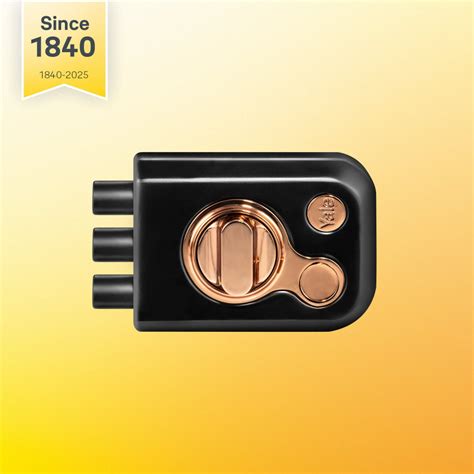 Yale Kratos™ RIM lock Tribolt, 4 Dimple Keys (Black Matt/Rose Gold ...
