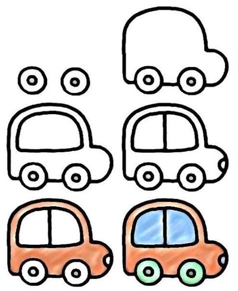 Cartoon Cars Step by Step Drawing 的图像结果