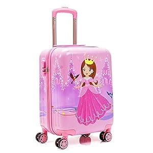 19 in Children Luggage Rolling Suitcase Kids Carry On Boarding Case ...