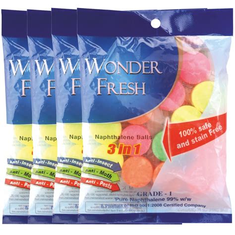 Wonder Fresh Naphthalene Balls | Phenyl Goli | 400 Grams | 100 Gms X 4 ...