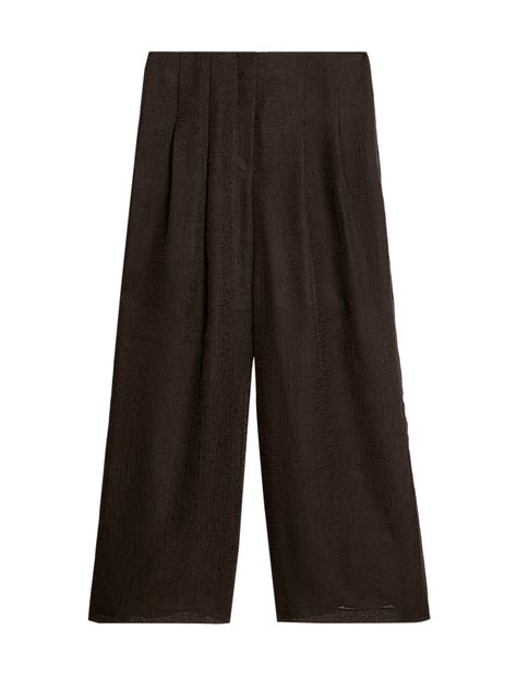 Buy Textured Wide Leg Trousers at Marks & Spencer
