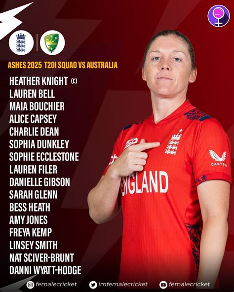 Female Cricket | 𝐄𝐧𝐠𝐥𝐚𝐧𝐝 squad for 𝐖𝐨𝐦𝐞𝐧’𝐬 𝐀𝐬𝐡𝐞𝐬 𝐢𝐧 𝐀𝐮𝐬𝐭𝐫𝐚𝐥𝐢𝐚 🔥 🔹 Heather Knight will captain in ...