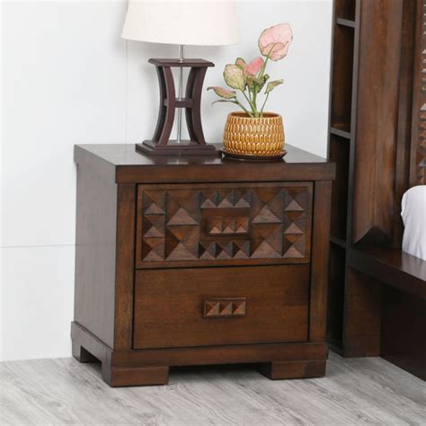 Buy Rio Rubber Wood Bedside Table - Brown from Home Centre at just INR ...