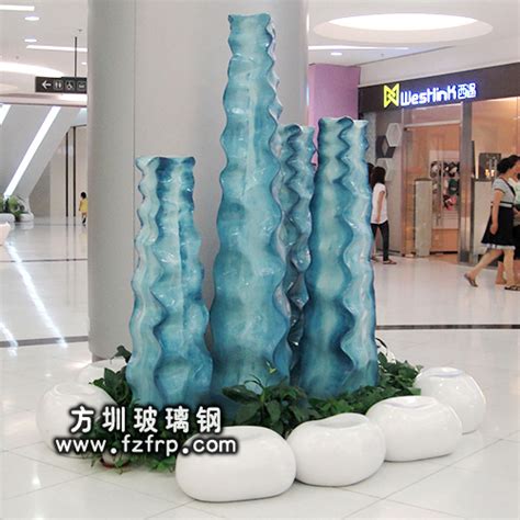 HP090玻璃钢室内装饰花瓶定做 步行街艺术花瓶价格 - 方圳玻璃钢