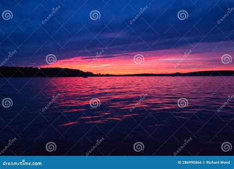 Sunset at Seneca Lake, Ohio Stock Photo - Image of large, purple: 286990866
