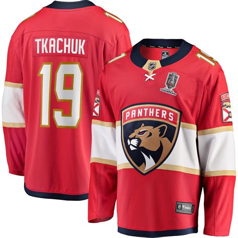 Men's Fanatics Matthew Tkachuk Red Florida Panthers Home 2024 Stanley Cup Champions Breakaway ...