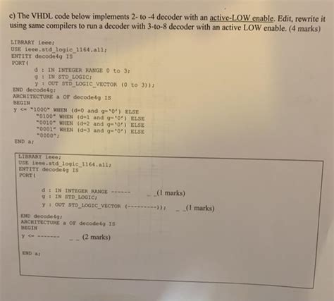 Image result for 2 to 4 Decoder VHDL Code