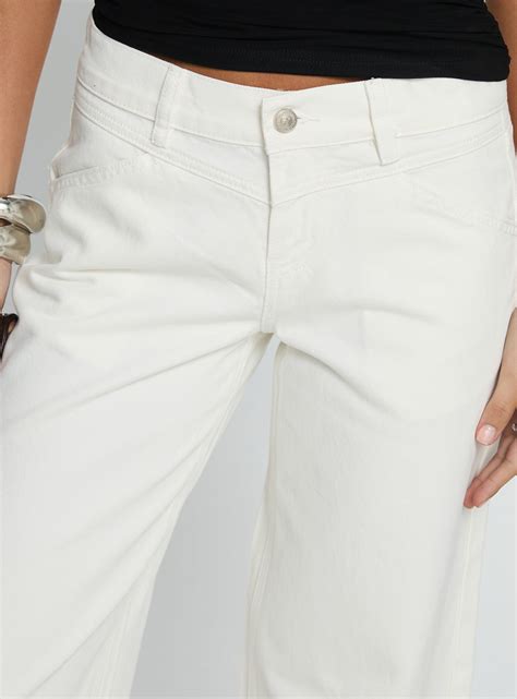 Catiana Low Rise Jeans White | Princess Polly