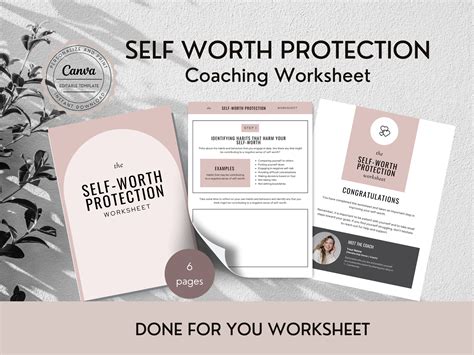 Editable Self Worth Worksheet Self-esteem Worksheets Done - Etsy UK