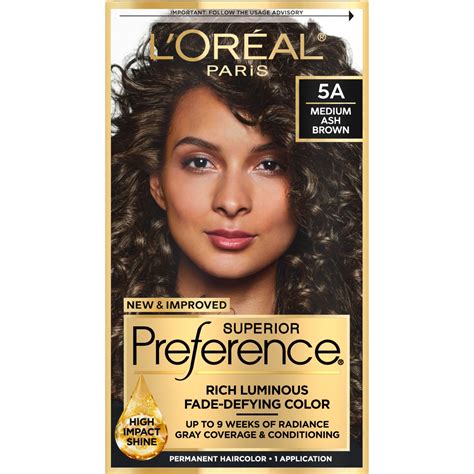 L'Oréal Paris Superior Preference Adult Permanent Hair Color, 5A Medium ...
