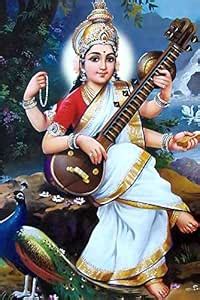 wallpics Goddess Maa Saraswati Religious Waterproof Vinyl Sticker ...