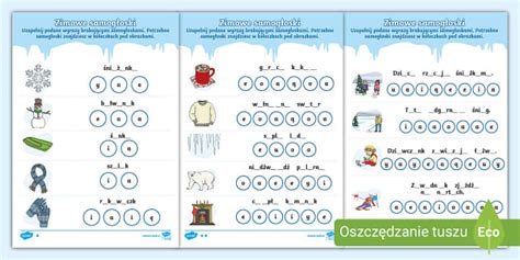 Uzupełnianie Samogłosek | Zadanie zimowe | Język polski