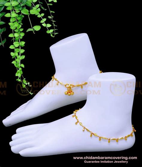 Buy Modern Simple One Gram Gold Plated Anklets Design