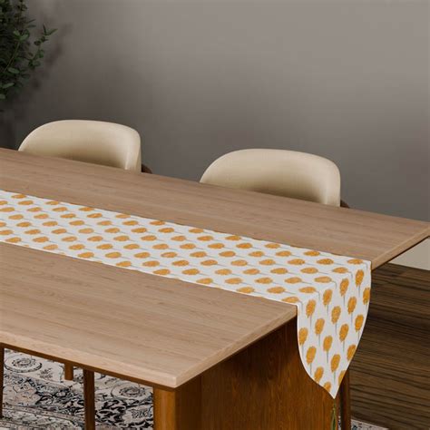 Marigold Buta Block-Printed Chanderi Table Runner – Eyaas