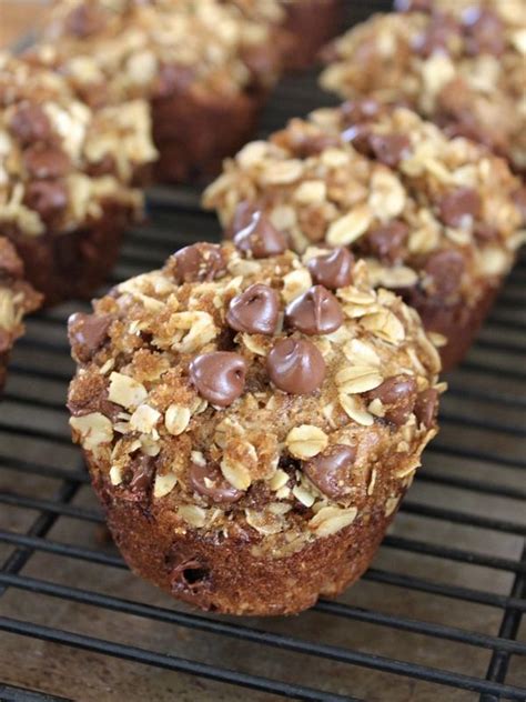 oatmeal chocolate chip muffins with yogurt