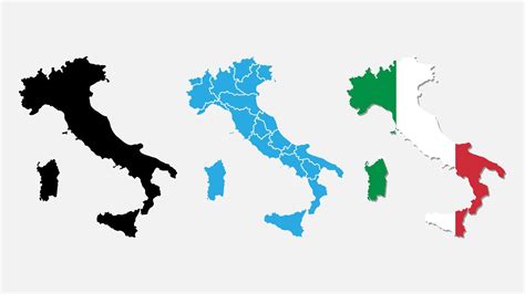 Italy maps. Italy maps vectors in a different color. Vector ...