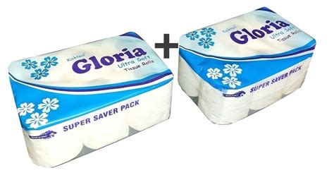 Koktail Gloria Ultra Soft 2 Ply Embossed Tissue Toilet Paper Roll ...