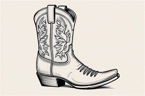 Premium Photo | Cowboy Boot Sketch with Western Wild West Inspired Drawing