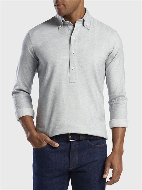 Peter Millar Collection Men's Butte Cotton-Blend Popover Shirt - Saint ...