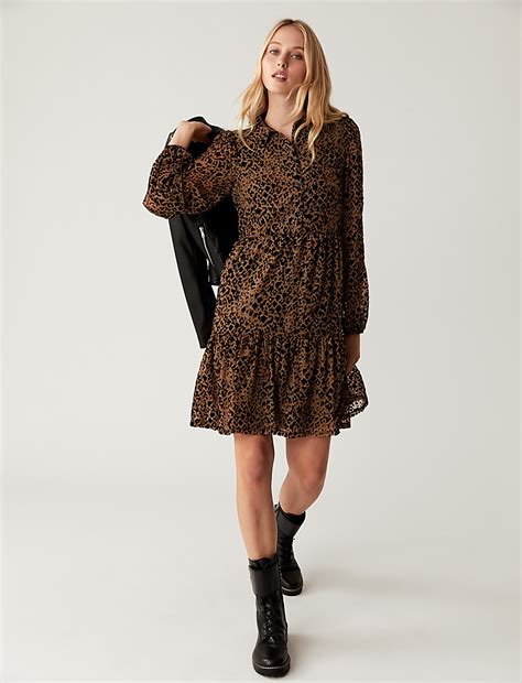 Buy Animal Print Mini Tiered Dress at Marks & Spencer