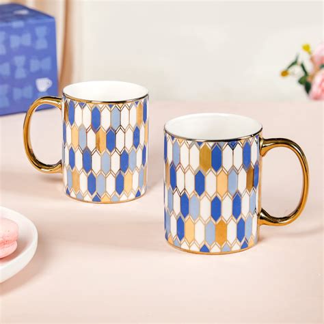 Set Of 2 Splendor Ceramic Cups 350ml Online - Premium Coffee Mug | Nestasia