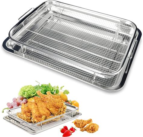 Amazon.com: Air Fryer Basket for Oven, 2 Pieces Stainless Steel Air ...