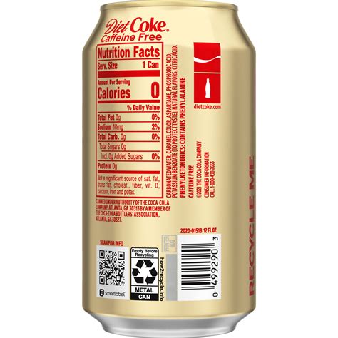 Buy Diet Coke Caffeine Free Soda 12oz Cans (Pack of 24) Online at ...